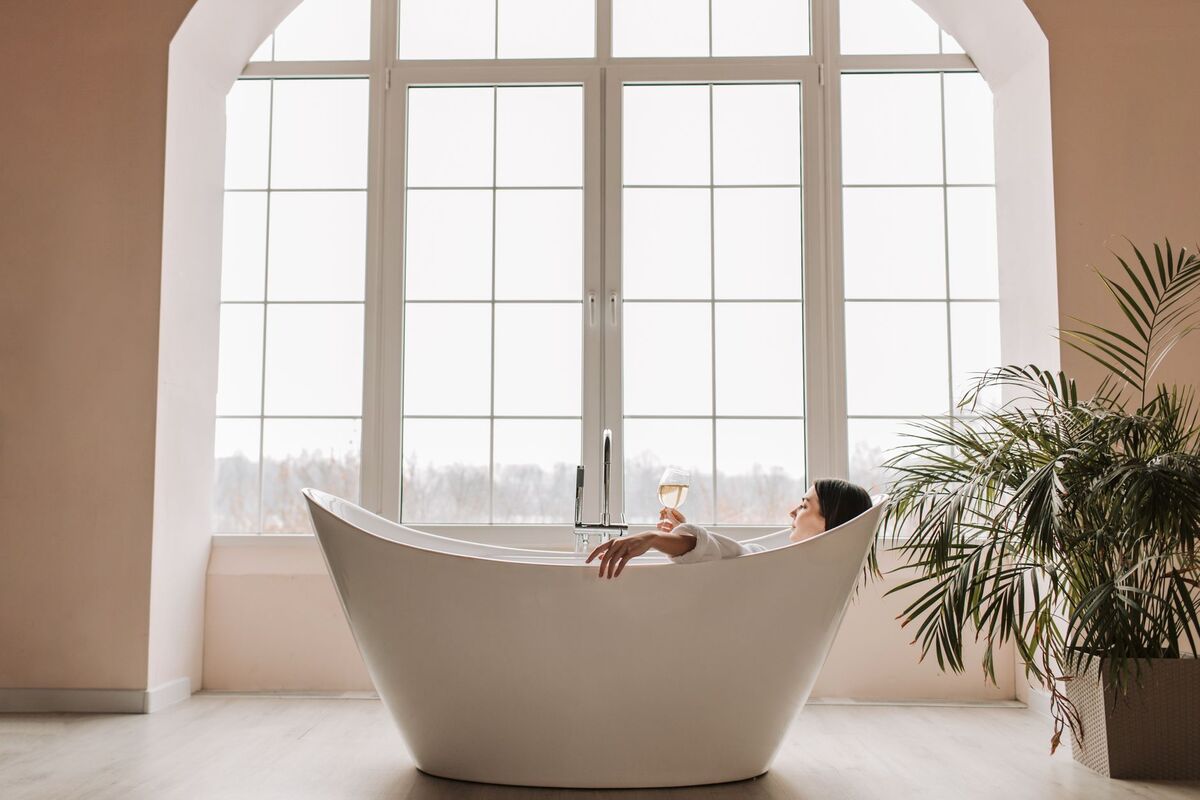 Loungeområde med udsigt på spa i København